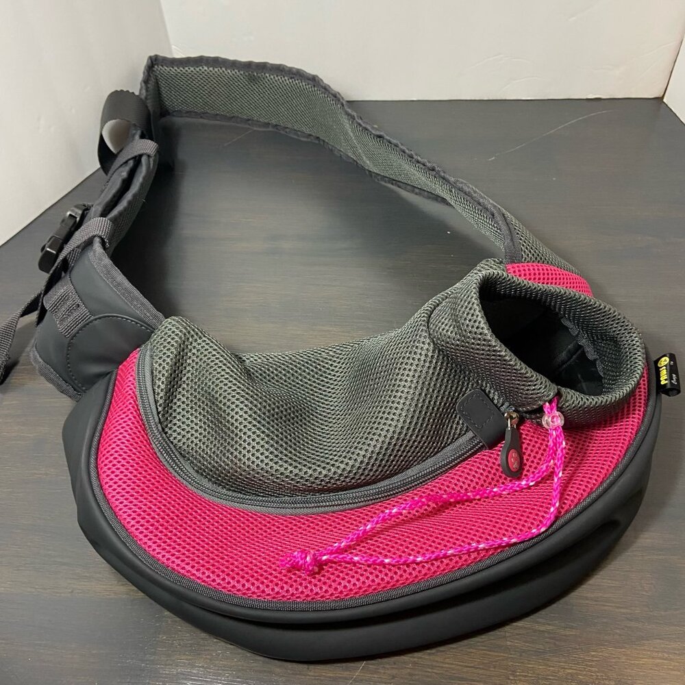 PAWS Chic Comfort Hands-Free Pet Sling Carrier – Pink & Grey - New
